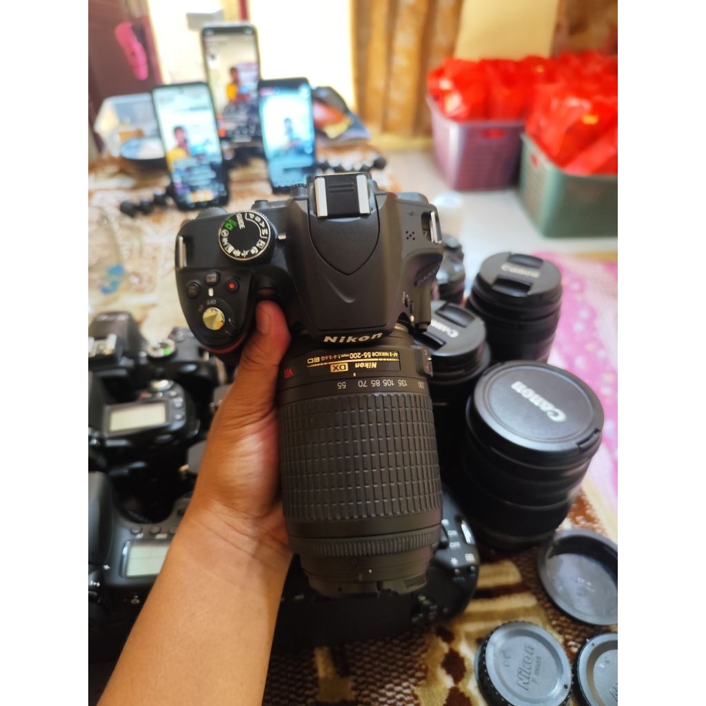 DSLR NIKON D3200 MULUS + LENSA TELE 55-200MM XD VR KAMERA MURAH BERGARANSI
