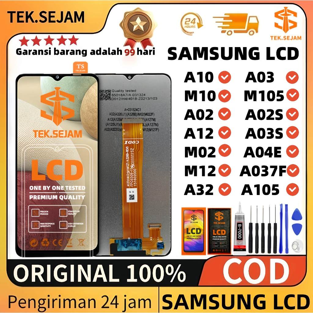 Lcd Samsung A02/A12/M02/M12 A127F/A32 5G/A10/M10/A105/M105/A02s/A03s/A03/A04E Full Set + Touchscreen
