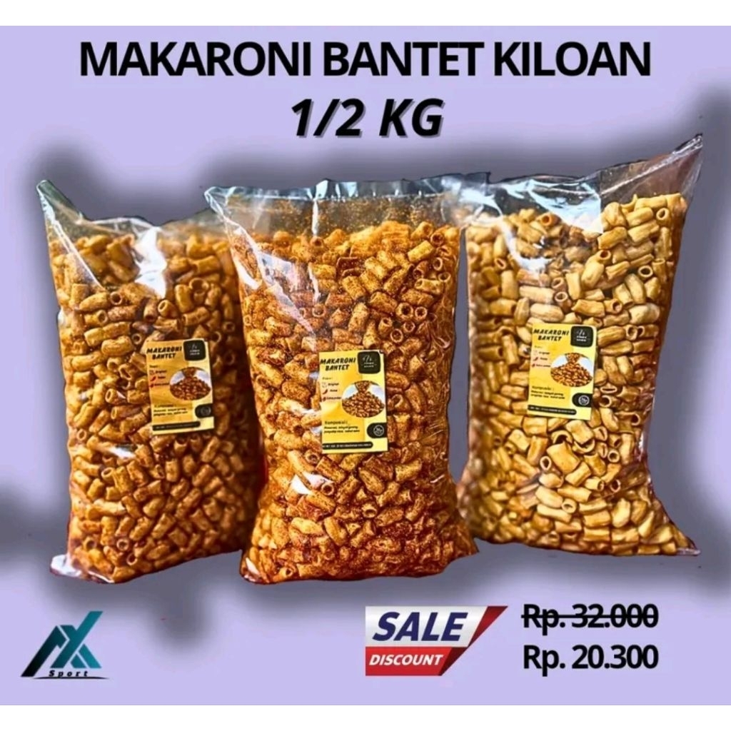 

Makaroni Bantet Pedas 500gr – Snack Kiloan Renyah | Original, Pedas, Extra Pedas|Harga Grosir Promo