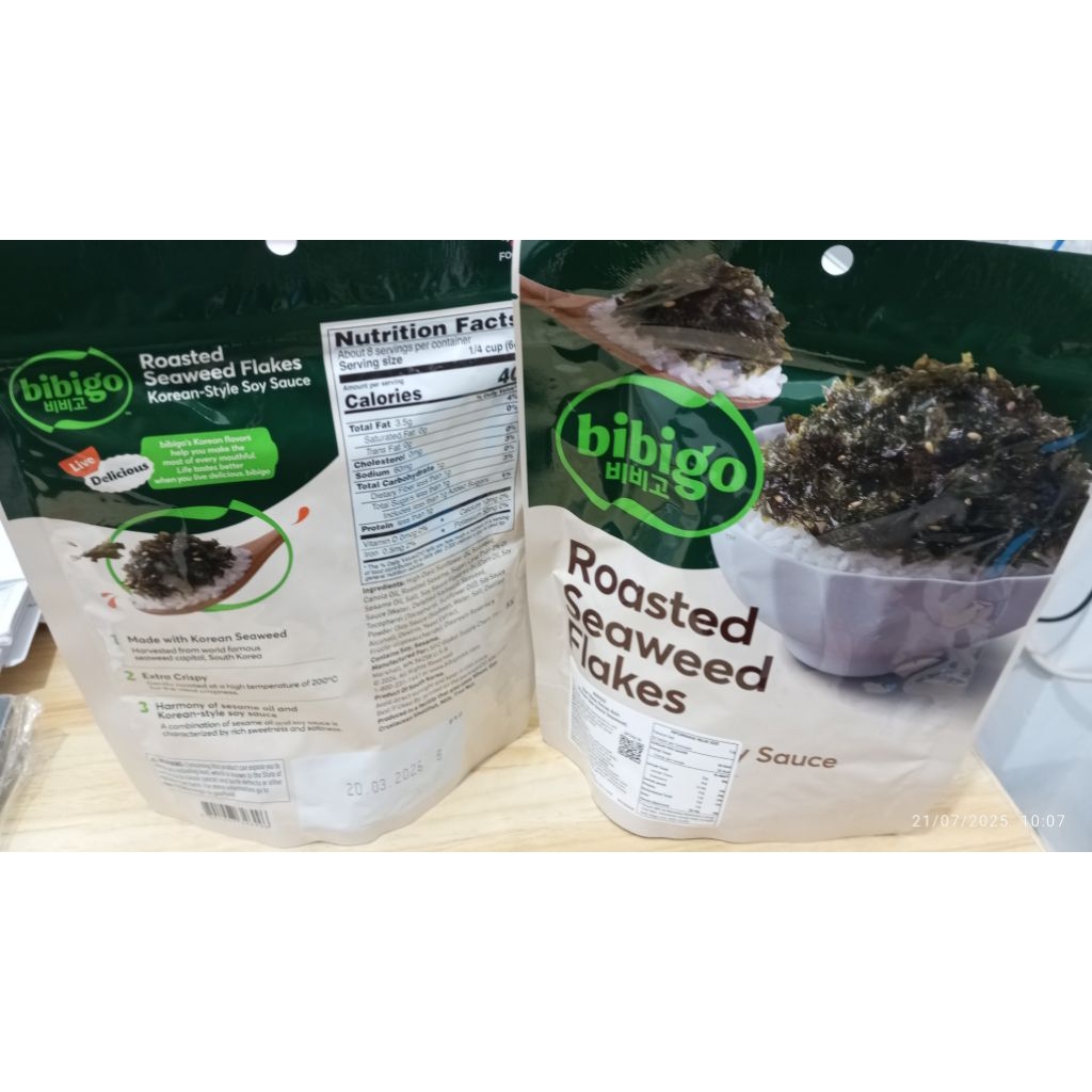 

Bibigo nori/korean soy sauce seaweed 50gr ( rumput laut )