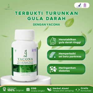 Obat Diabetes Yacona Kapsul Herbal Turunkan Gula Darah Tinggi Perbaiki Pankreas Isi 60 Kapsul