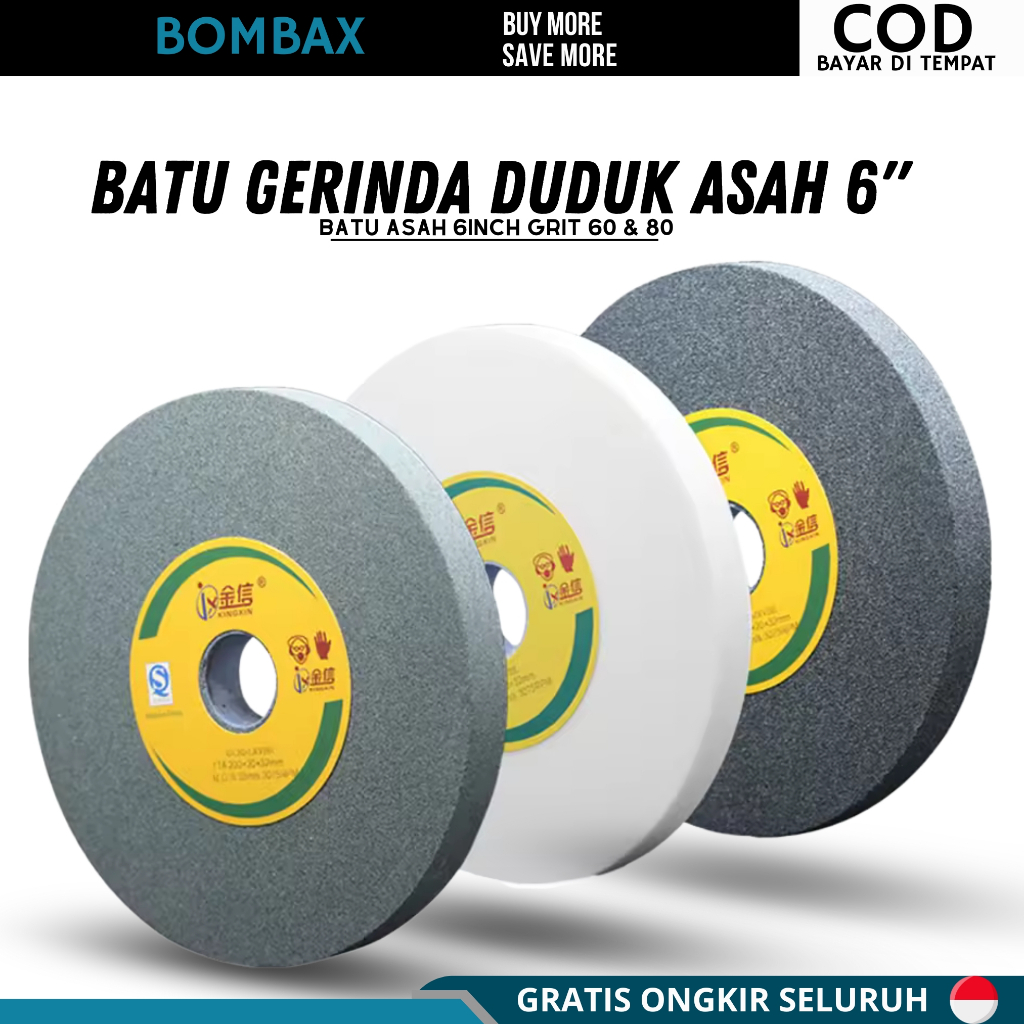 Batu Gerinda Gurinda Duduk 6 Inch Casal Grit 60 80  Batu Asah Grinding Wheel 150MM