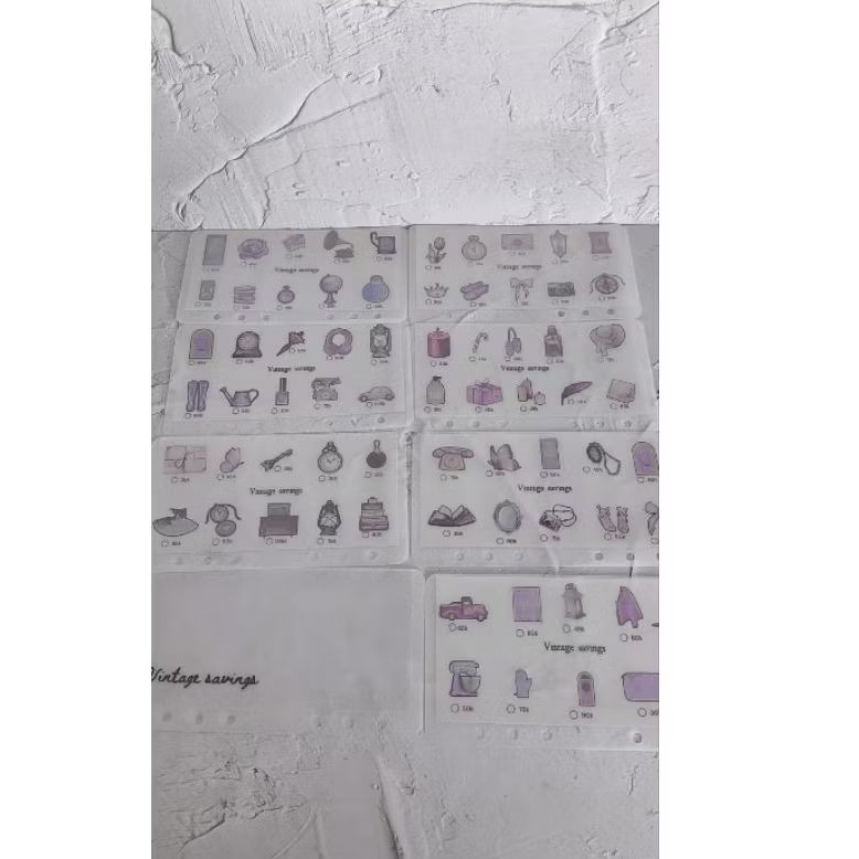 

VINTAGE PURPLE - cash envelope matte laminating - glossy laminated - saving challenge - amplop tantangan nabung Korean style