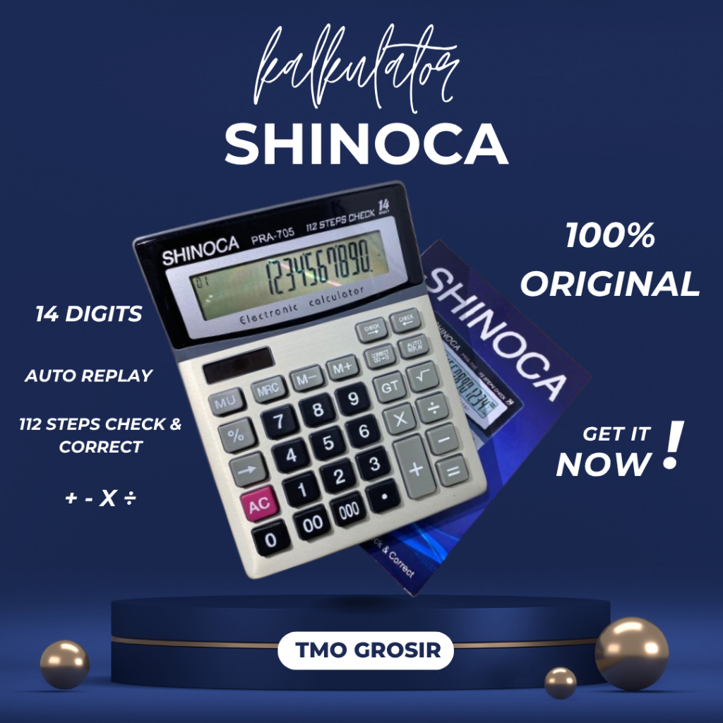 

Kalkulator 14 Digits SHINOCA PRA-705 Alat Menghitung Cepat