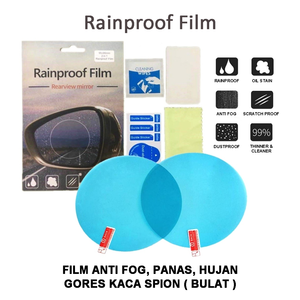 Stiker Kaca Spion Mobil Anti Embun Anti Fog Film Mobil Rainproof