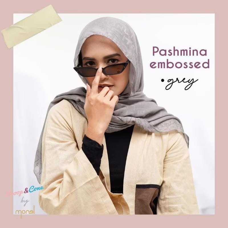 [SCOOP&CONE] Pashmina Embossed [Grey] by Kenes Boutique