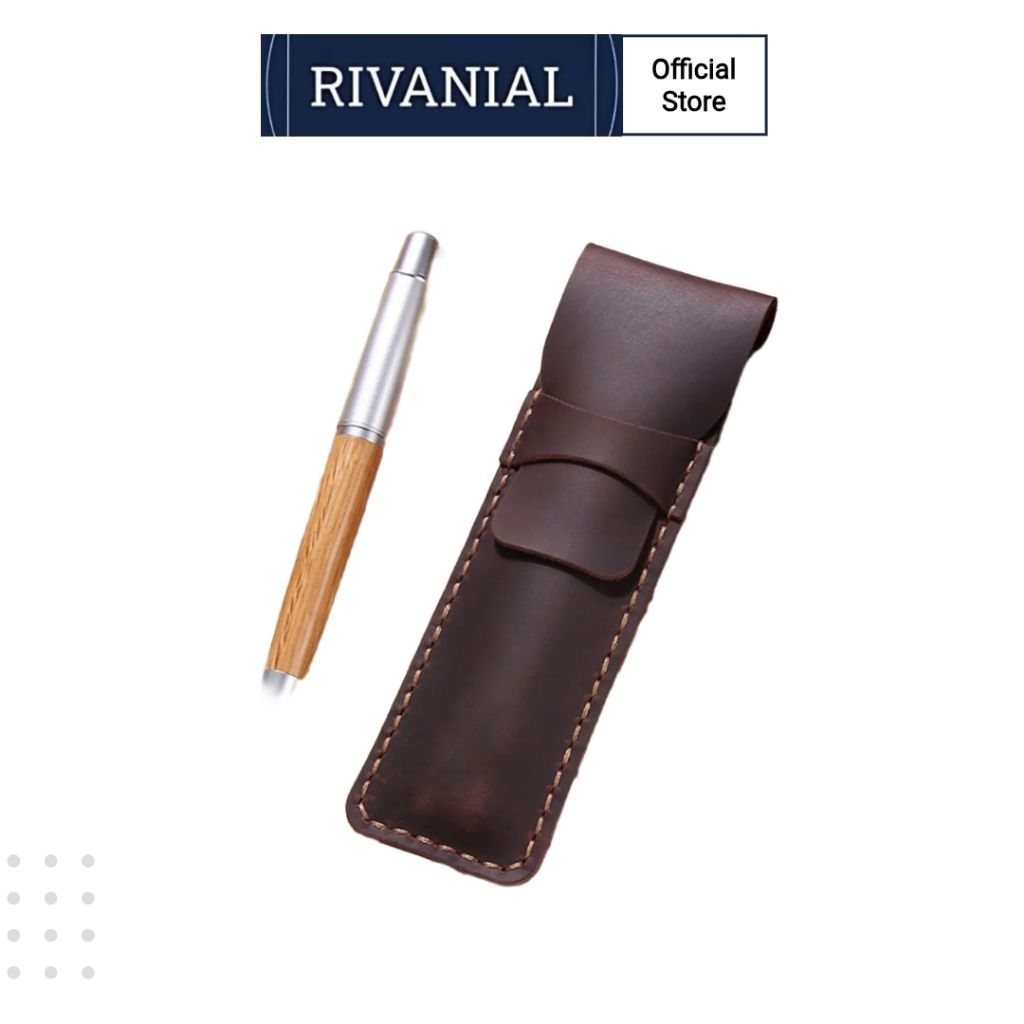 

Rivanial Tempat Penyimpanan Pena Kulit asli Handmade