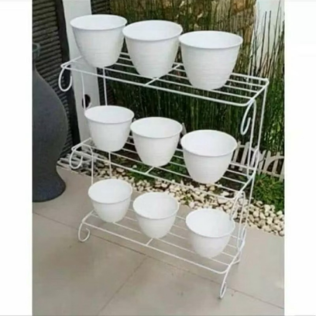 rak pot bunga/rak bunga 3 susun bahan besi beton 6mm