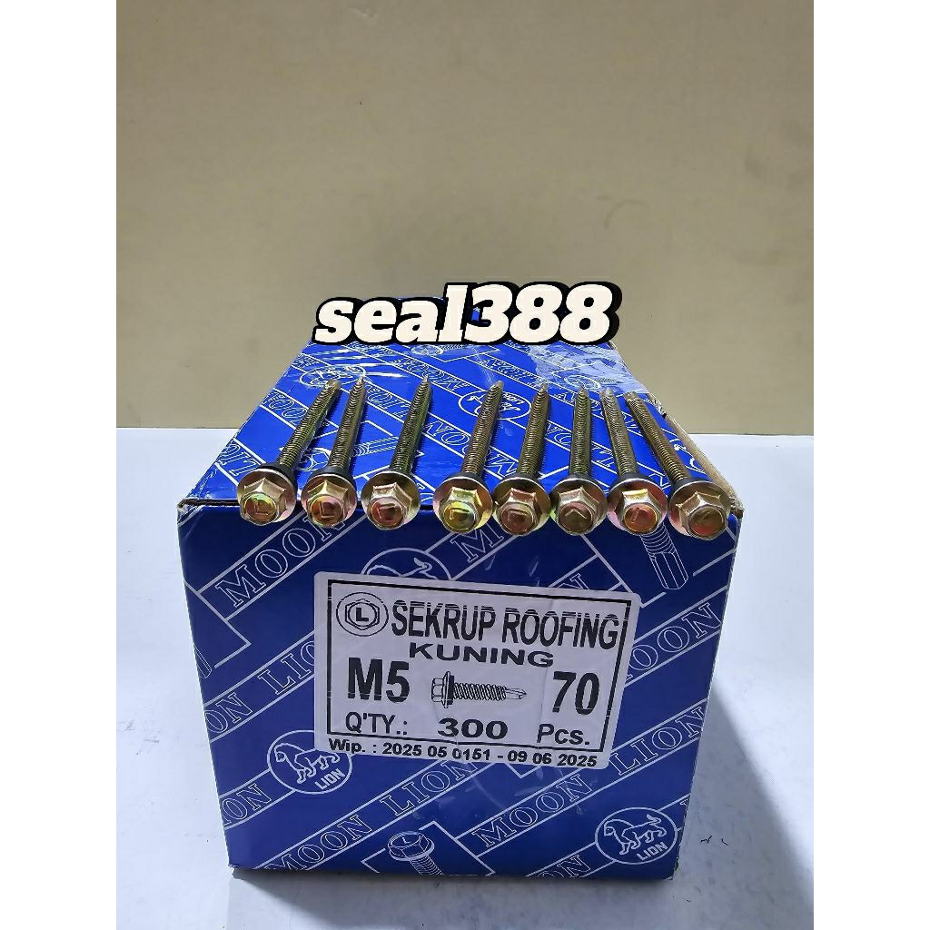 1PCS SEKRUP ROOFING KUNING 12×70 MOON LION ECERAN/SEKRUP ROOFING KUNING 7CM MOON LION ECERAN