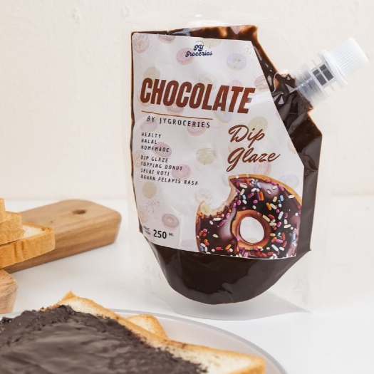

Saos Saus Chocolate Cokelat Dip Glaze | Topping Donat | Selai Roti | Bahan Pelapis Rasa Halal Sauce 250ml JY Groceries