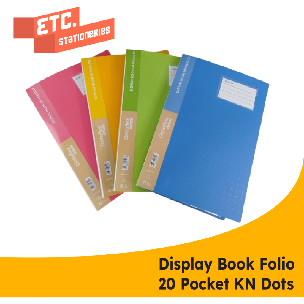 

Dataflex Display Book Folio / Document Keeper / Clear Holder 20 Pockets Motif Dots Pastel