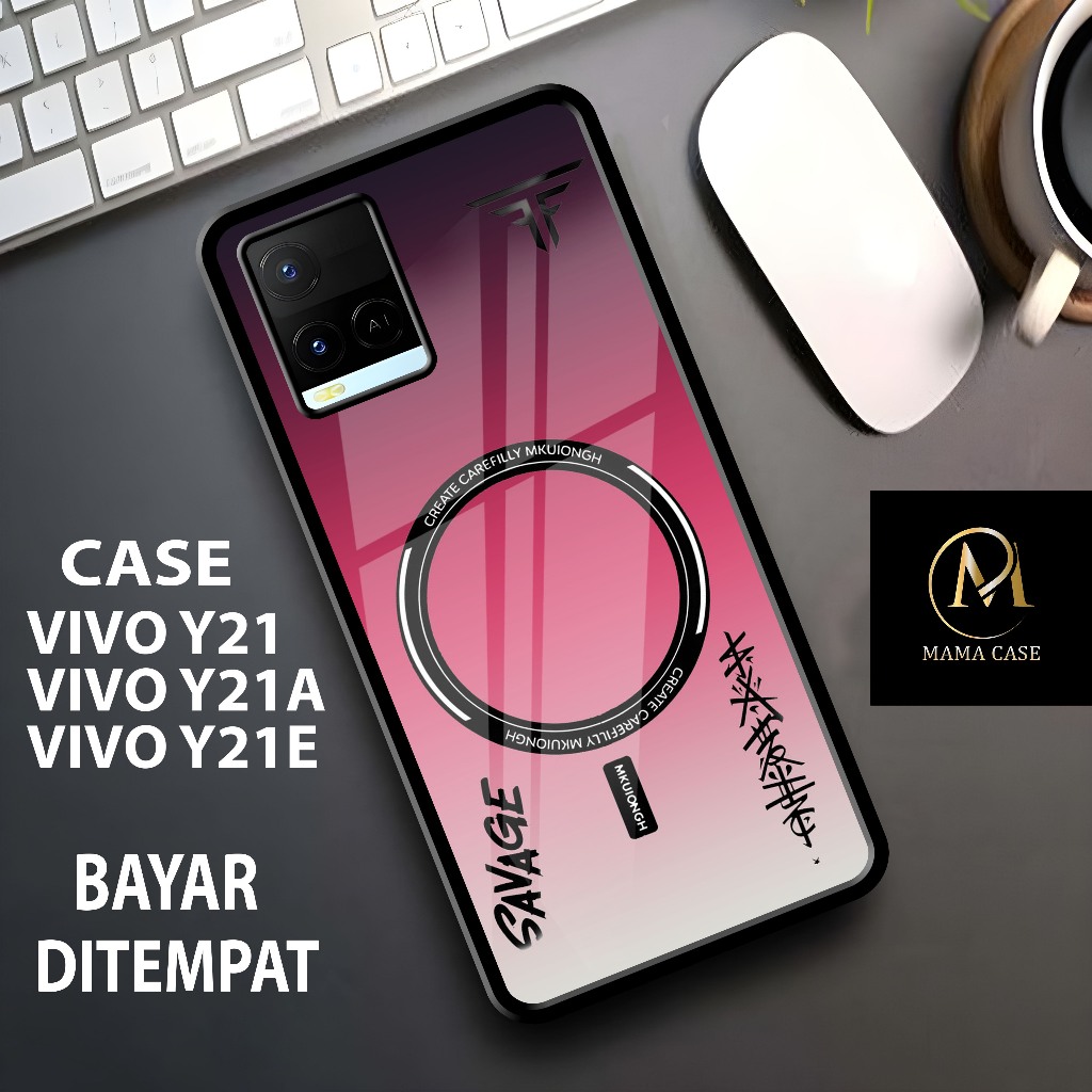 Case Hp VIVO Y21 Y21A Y21E Y21S Casing Hardcase Glossy 2D Kilau - Case Kekinian - Case Cowok