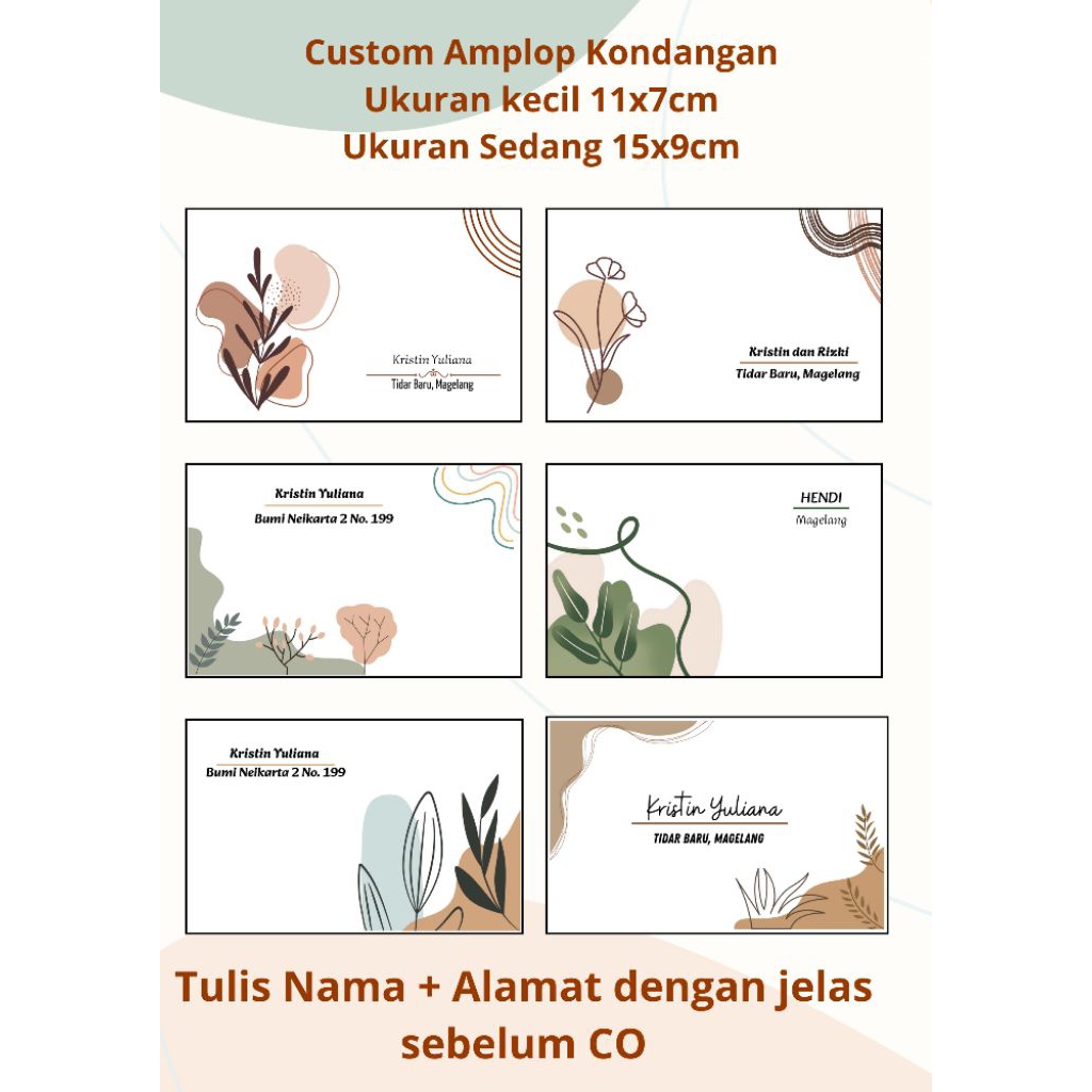 

Custom Amplop dengan Desain unik dan Aesthetic isi 50 ukuran 11cm x 7cm