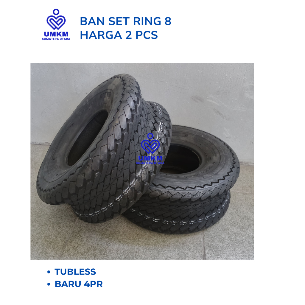 Ban Set 2 pcs tubless uk 18X8-50-8 Ban ring 8 / ban atv / Ban Gokart / Ban Buggy / Ban Forklift / Ba