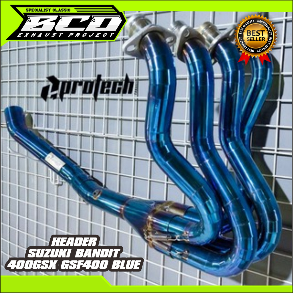 Header/leher/pipa knalpot racing suzuki bandit 400 GSX400 GSF400 blue