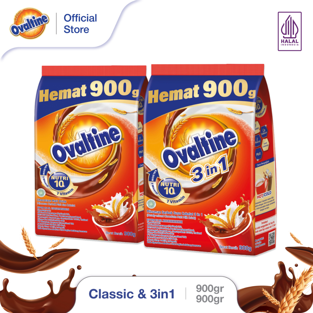 

OVALTINE Paket Bundle Classic 900g dan 3in1 900g