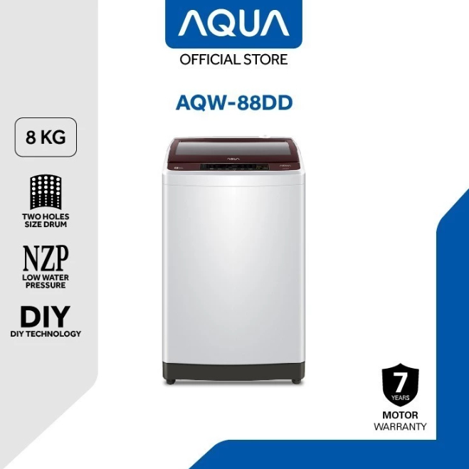 AQUA MESIN CUCI 1 TABUNG OTOMATIS 8KG AQW-810DD