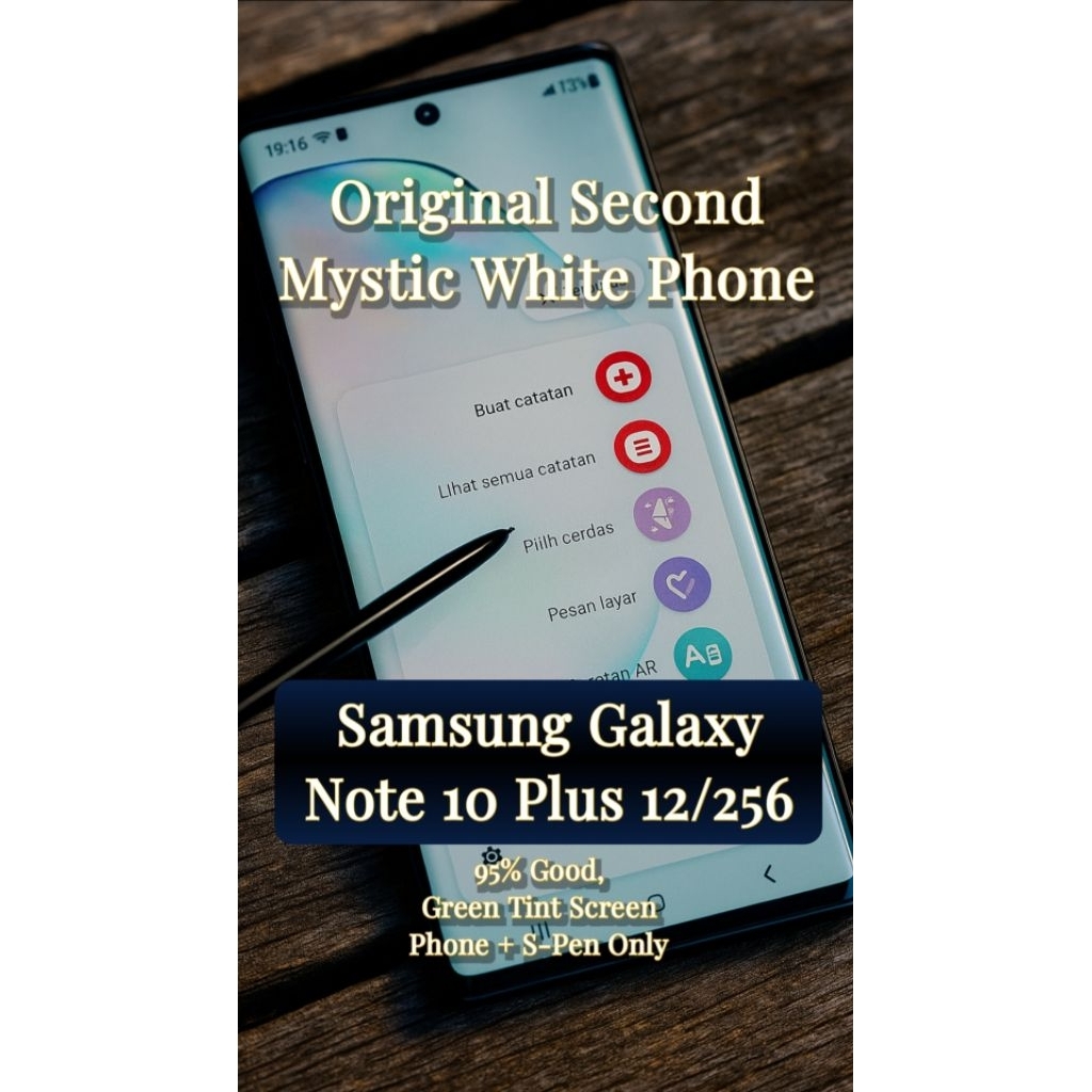 HP Stylus Pen Android Elegan Second, Ori, SAMSUNG GALAXY NOTE 10+ PLUS 12/256 Ori Indo, No Tompel/Ga