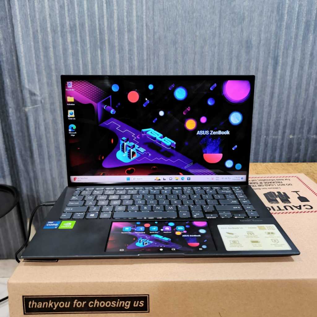 ASUS ZenBook UX435EG, Intel Core i7-1165G7, Ram 16GB / 1Tb SSD, Lengkap, Navy Blue, BRGARANSI
