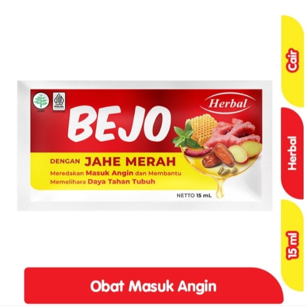 

[Dapat 3] Bejo Obat Herbal Masuk Angin Cair Jahe Merah Sachet 15 ml