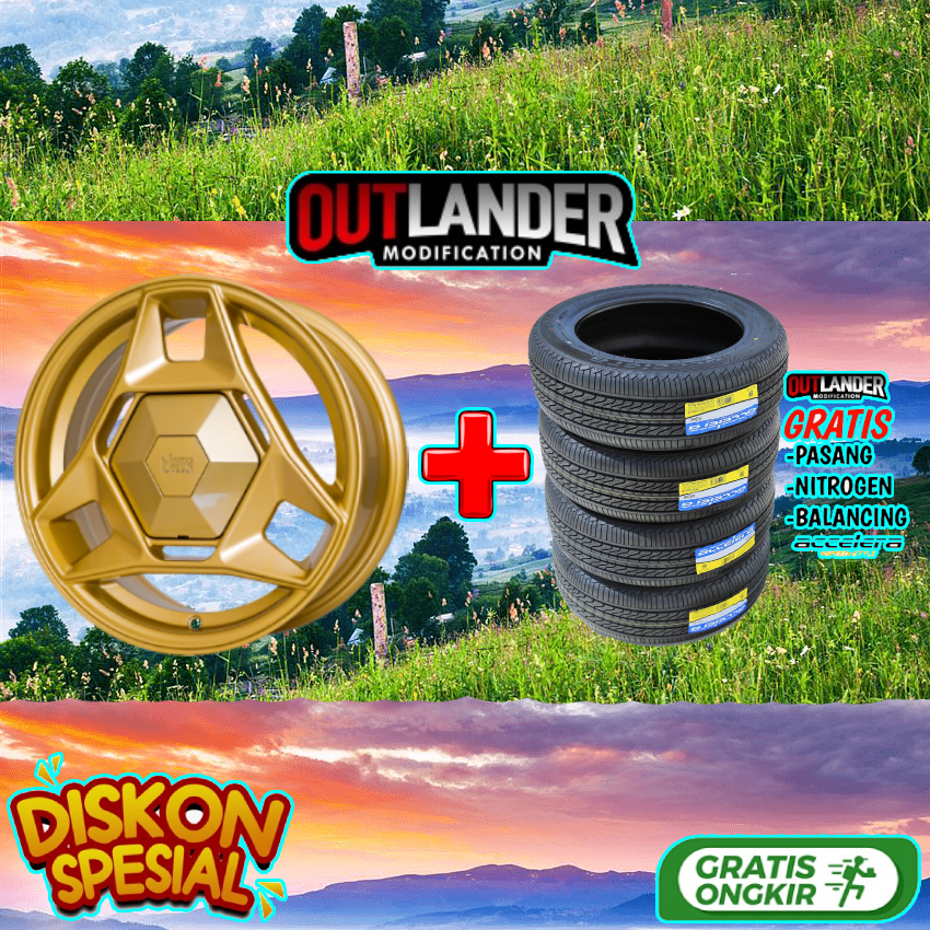 paket murah velg R14+ Ban velg mobil Veloz Kijang LGX Avanza Livina Xenia dll velg hsr telu r14