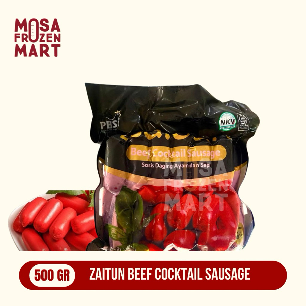 

Zaitun Beef Cocktail Sausage 500 Gr | Sosis Daging Ayam & Sapi Warna Merah