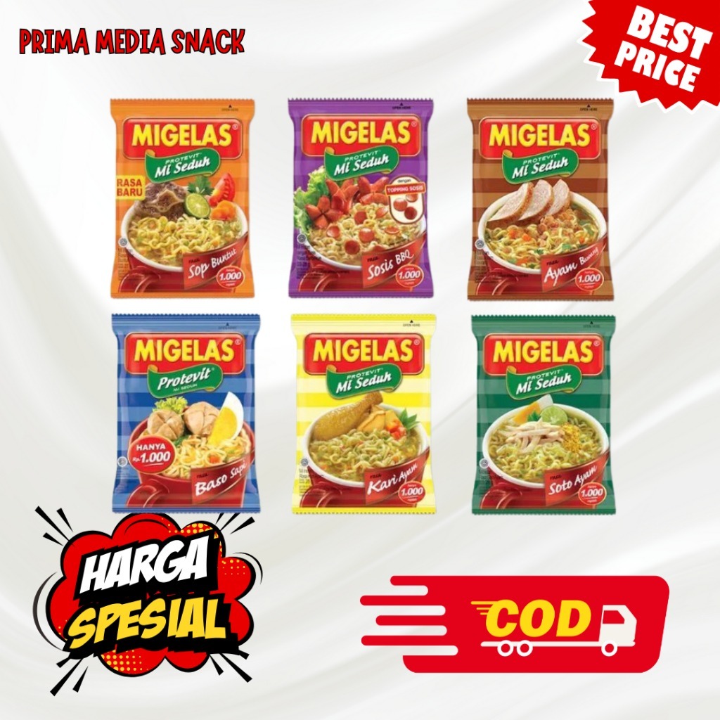 

PAKET HEMAT !!! MIGELAS 2 VARIAN SOTO AYAM & KARI AYAM 26gr PER RENCENG ISI 15 PCS BEST PRICES!!!