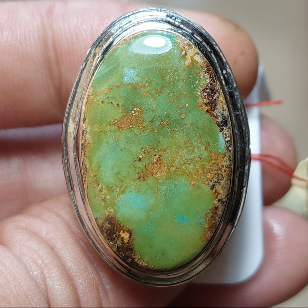 Pirus persia Natural hijau daun urat emas  29×18×8 mm