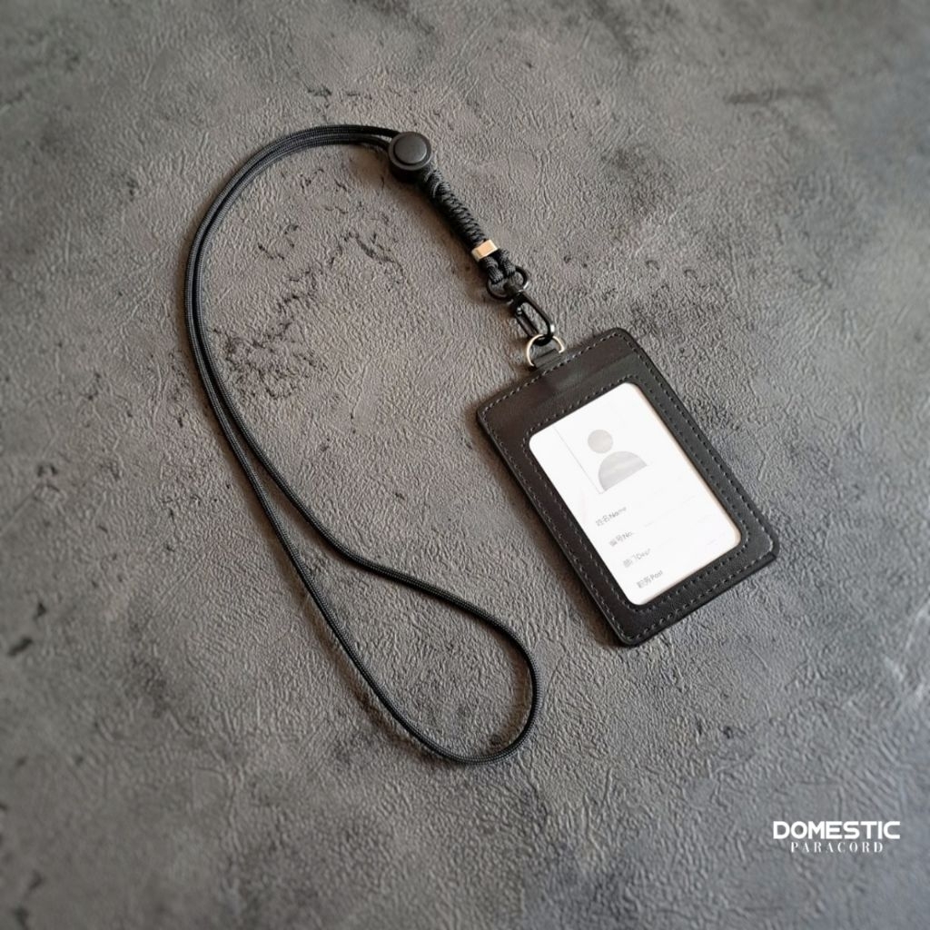

Lanyard id card holder 2 sisi slot kartu gantungan id name tag tali premium paracord 550lbs 4mm kta