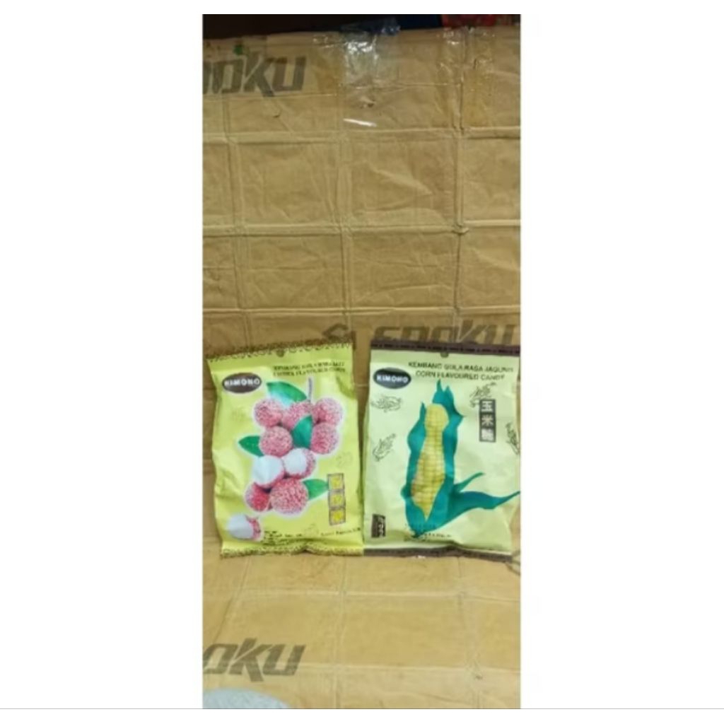 

kimono jagung leyche /permen jagung dan leci