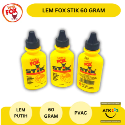 

FOX Stik / Lem Putih PVAC / Lem Kertas Putih Merk Fox Botol 60 gram