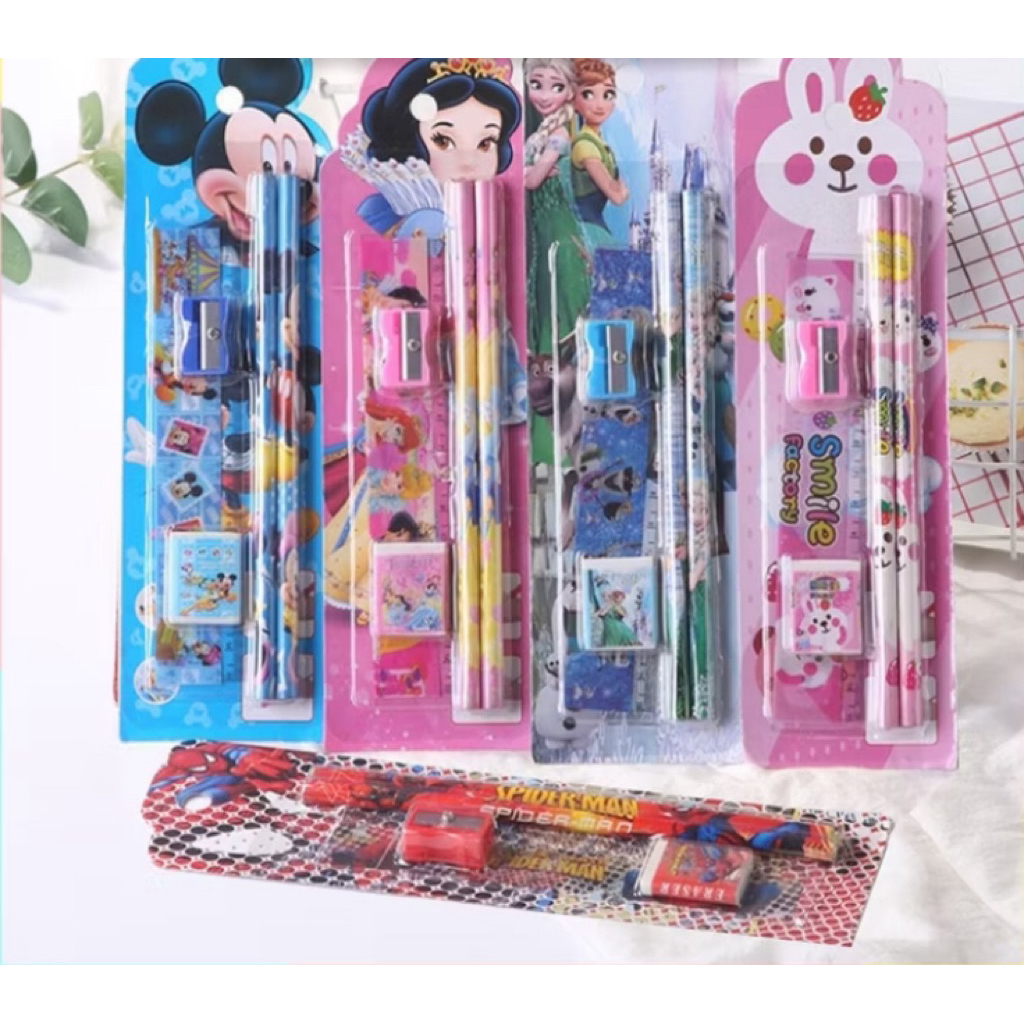 

KA stationary set 5 in 1 karakter / alat tulis sekolah / paket alat tulis