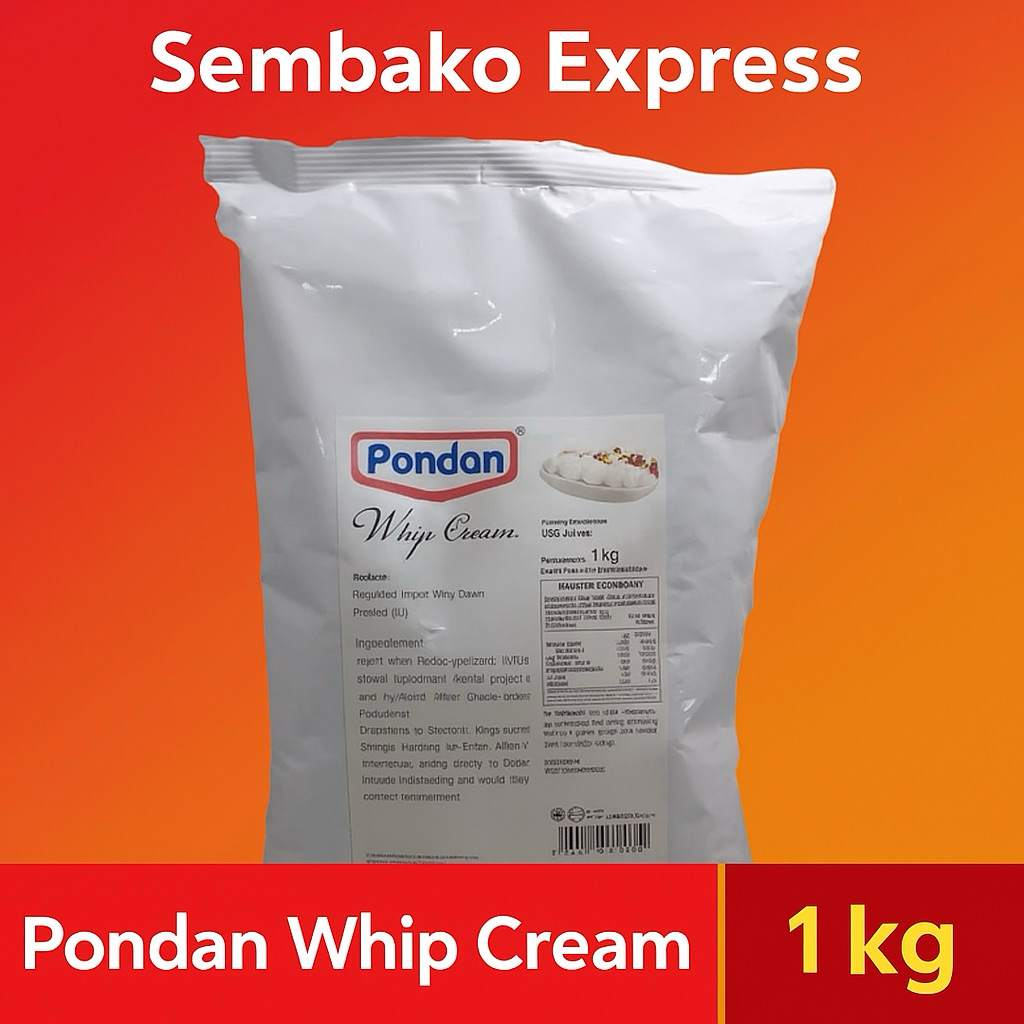 

Pondan Whip Cream Bubuk 1 Kg - Krim Kocok Lembut & Stabil untuk Kue dan Dessert
