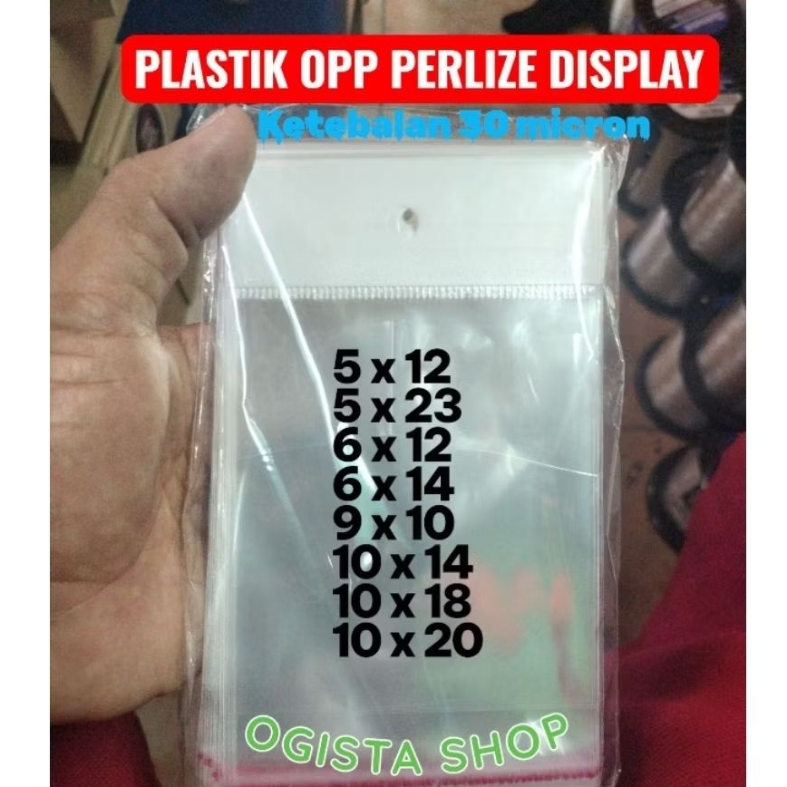 PLASTIK OPP ISI 100 LEMBAR PERLIZE DISPLAY GANTUNG UNTUK KEMASAN AKSESORIS