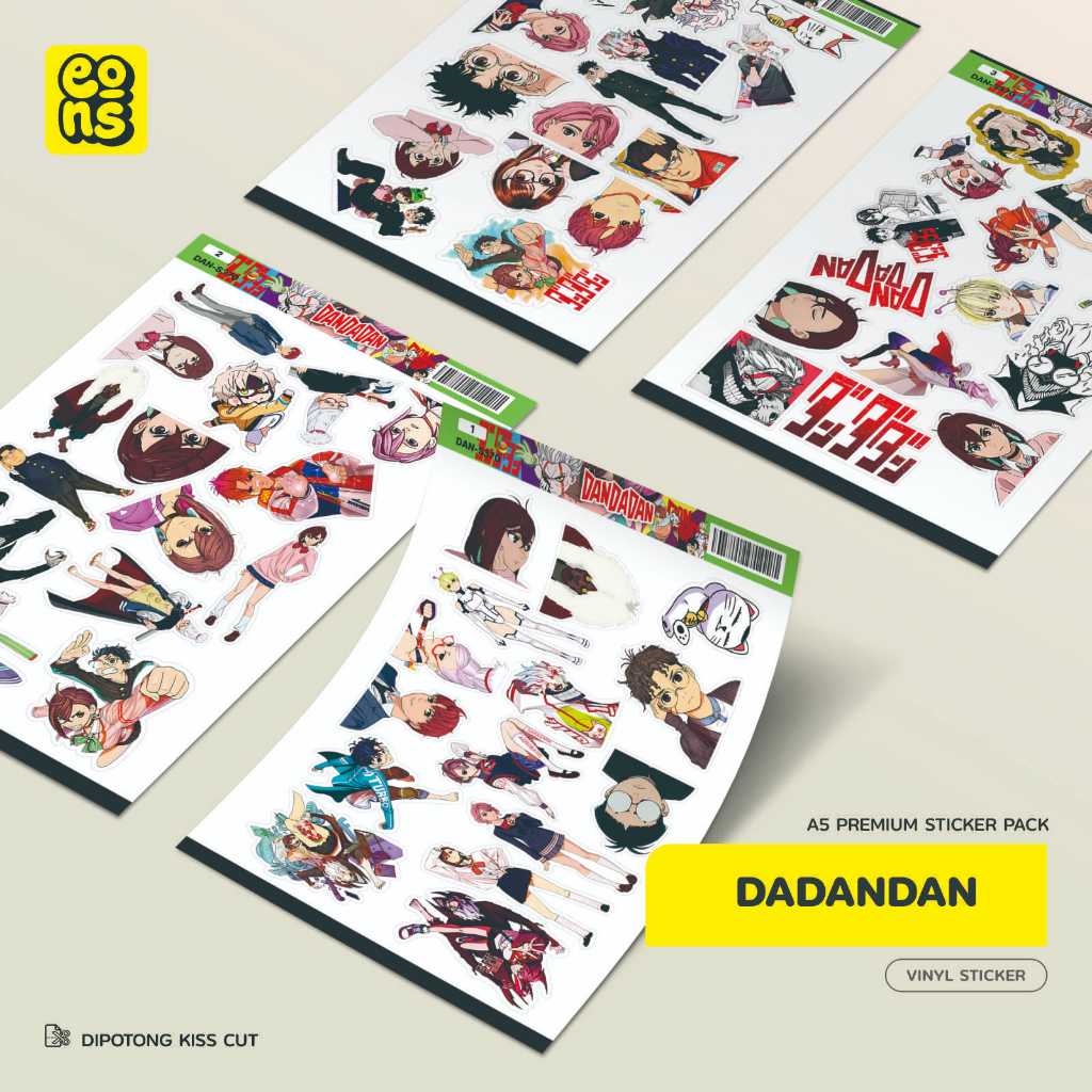 

Stiker Pack DANDADAN Waterproof Aesthetic- untuk Laptop, Motor, dan Helm - Paper Stationery