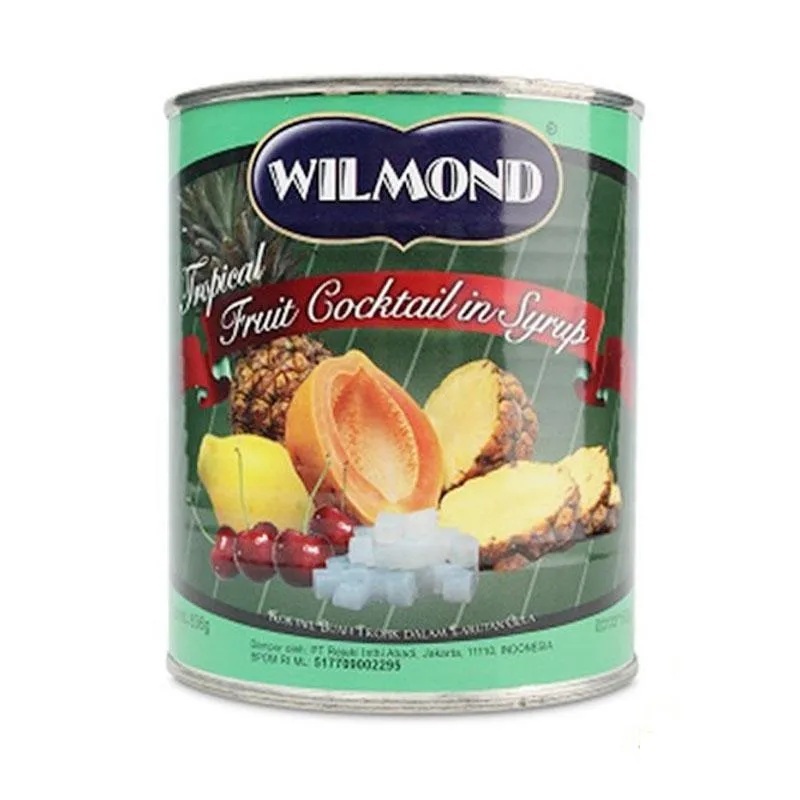 

Wilmond Buah Kaleng Tropical Fruit Cocktail Peach Halves Canned Strawberry in syrup 836 825