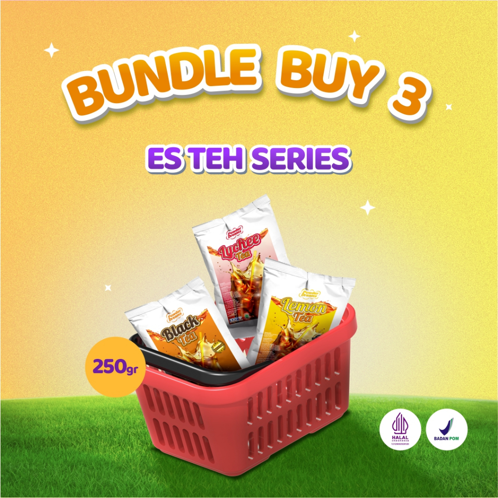 

Powder Dreams - Paket Usaha Bubuk Minuman Teh Series 3 pcs 250 gr + BONUS RESEP