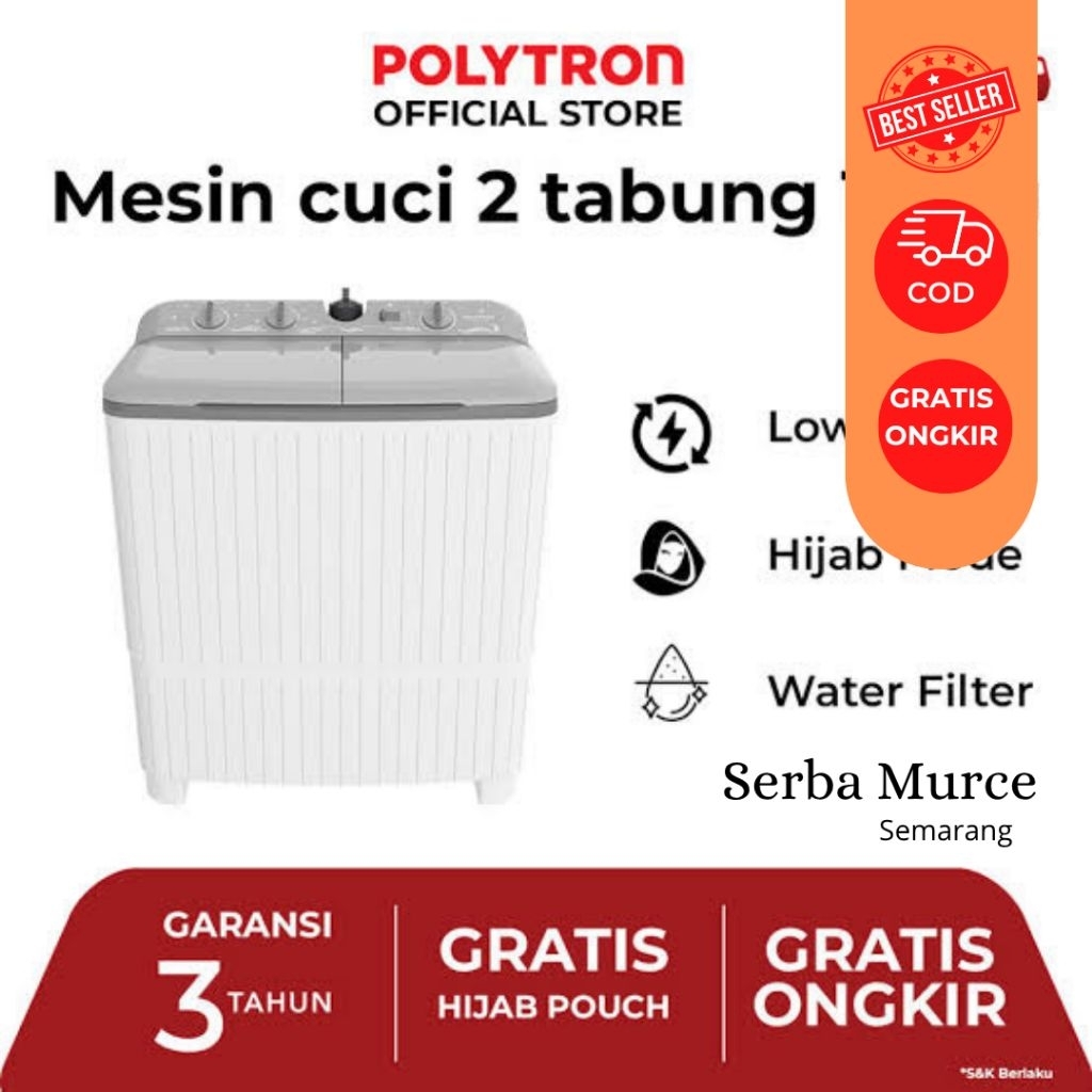 Mesin Cuci POLYTRON Type 1076 10Kg/Mesin Cuci/ Polytron /POLYTRON/ Mesin Cuci Polytron / Mesin Cuci 