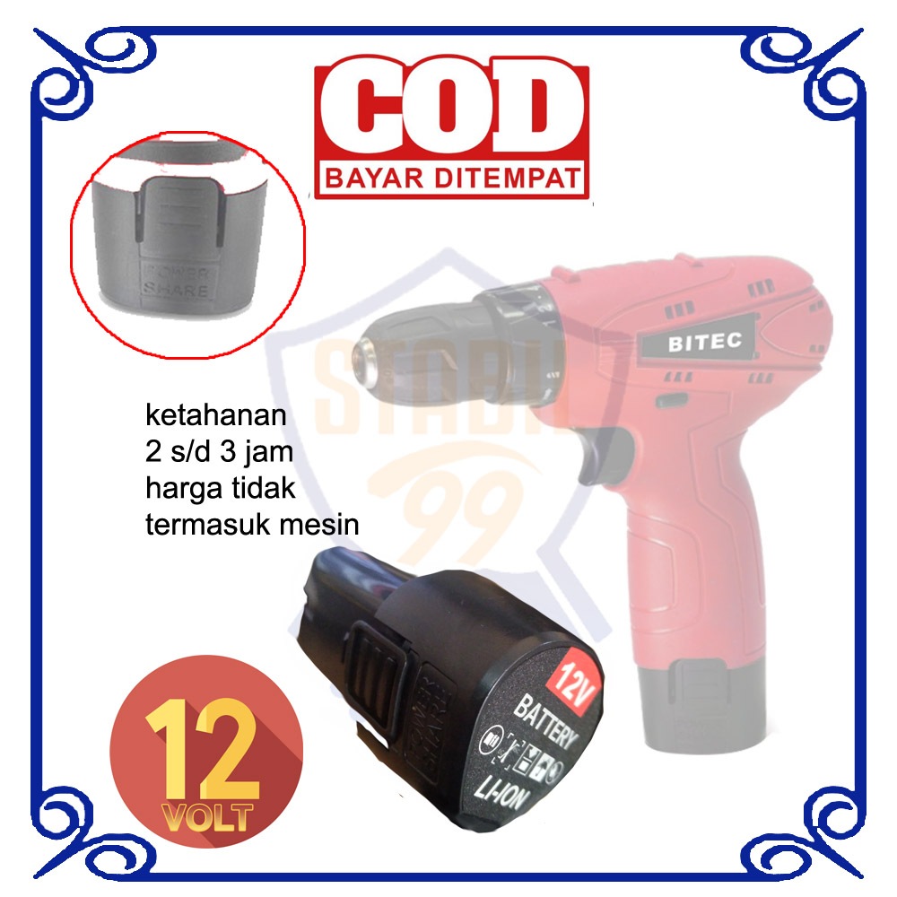 Bitec BD R1012/2Li-NC Mesin Bor Batre Batere Baterai Li-on Lithium Cadangan 12v