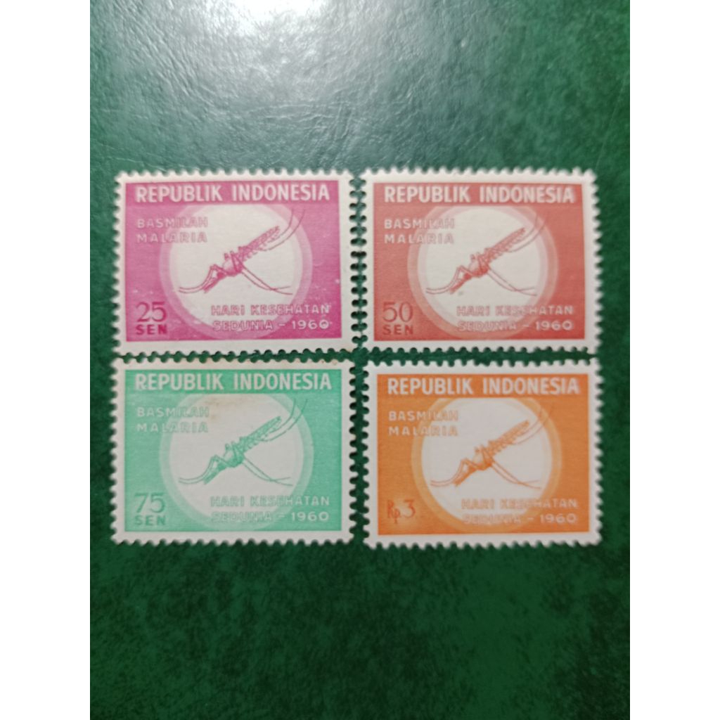 

Prangko Indonesia 4 Pcs Basmilah Malaria tahun 1960 UN USED