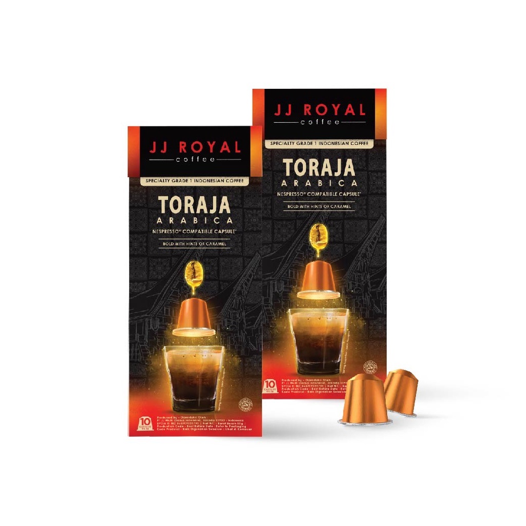 

Bundling 2 JJ Royal Coffee Toraja Arabica (Nespresso compatible) - 10pods @5.5gr