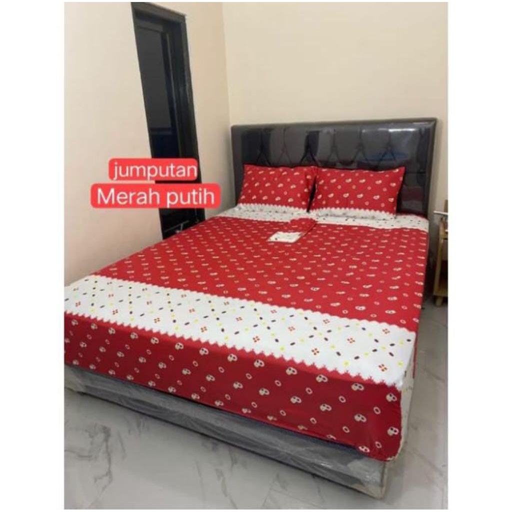 sprei jumputan merah putih