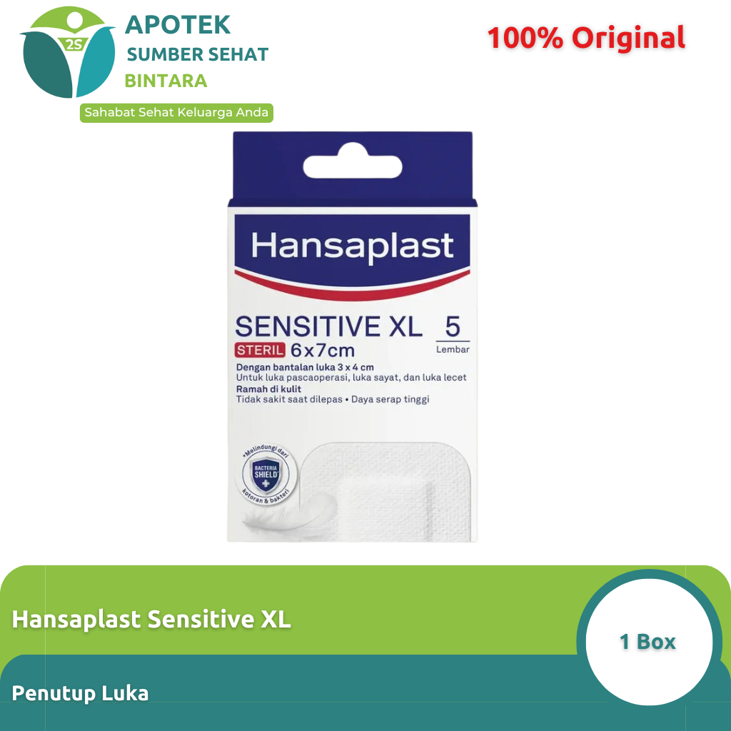 Hansaplast Sensitive XL | Hansaplast Sensitive XXL | Plester Medis untuk Luka Besar & Kulit Sensitif