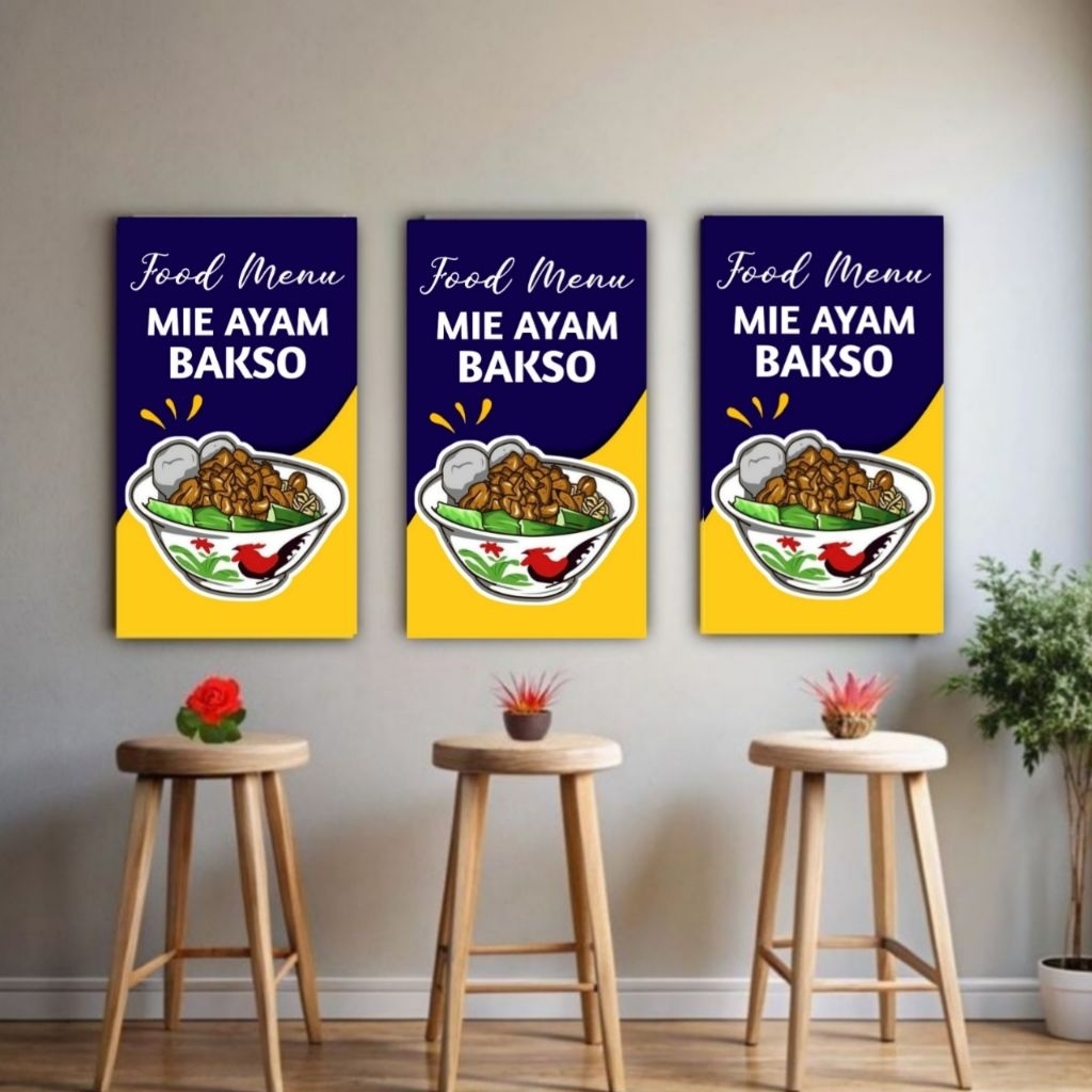 

Mie Ayam Bakso Pajangan Dinding dan Gerobak Aksesoris Jualan