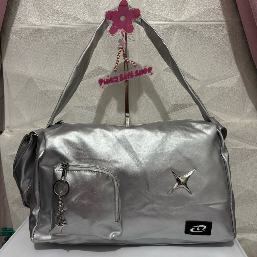 tas tote bag. tas shoulder bag wanita. tas ketek silver