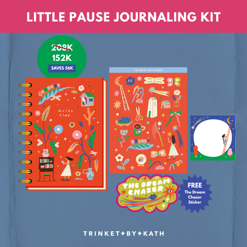 

LITTLE PAUSE JOURNALING KIT - Journalling/Notebook/Buku/Memopad/Memo/Sticker/Stiker/Sticker Sheet Ilustrasi- Trinket by Kath