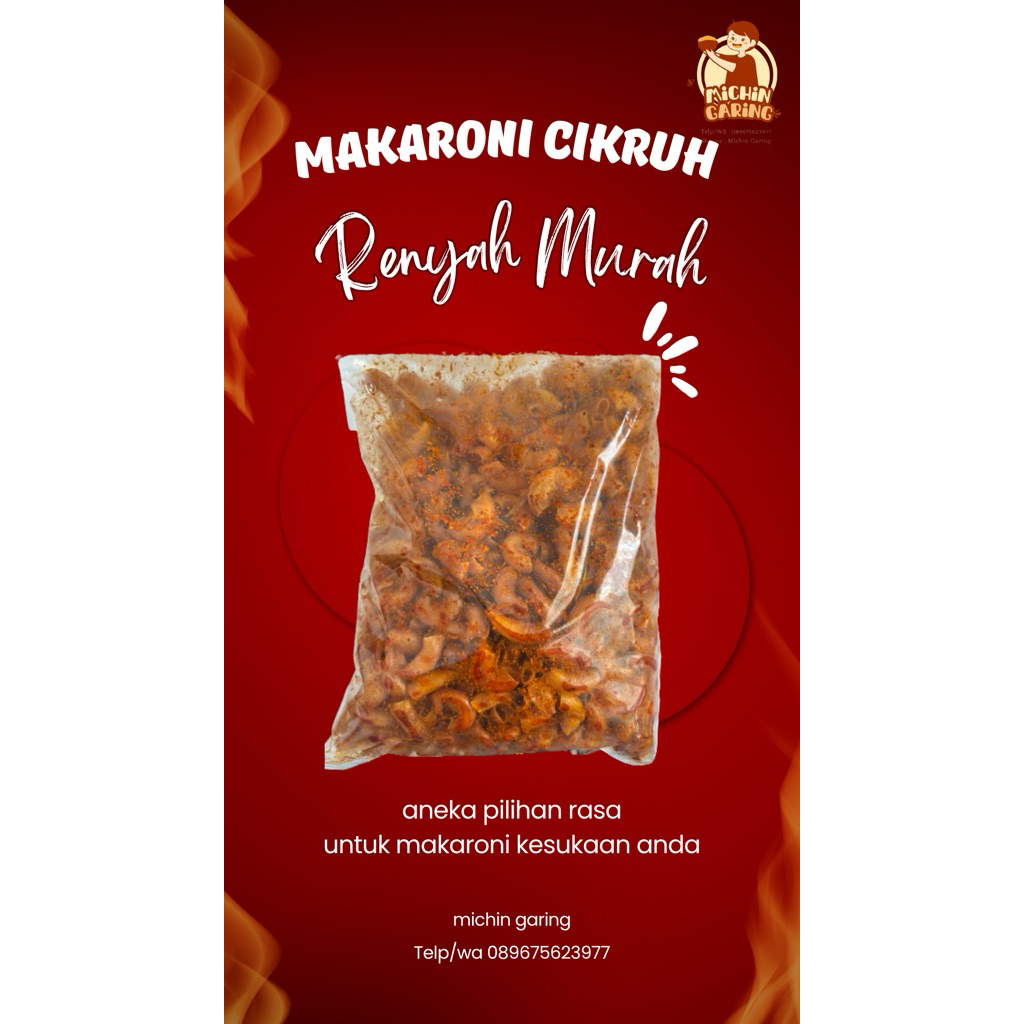 

Cemilan pedas makroni cikruh daun jeruk 250 gram pedas gurih kriuk