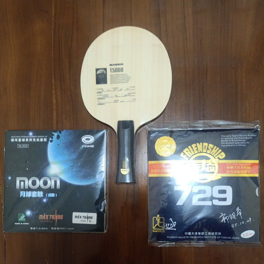 Bet rakitan blade sanwei T5000 ruber yinhe moon speed dan 729