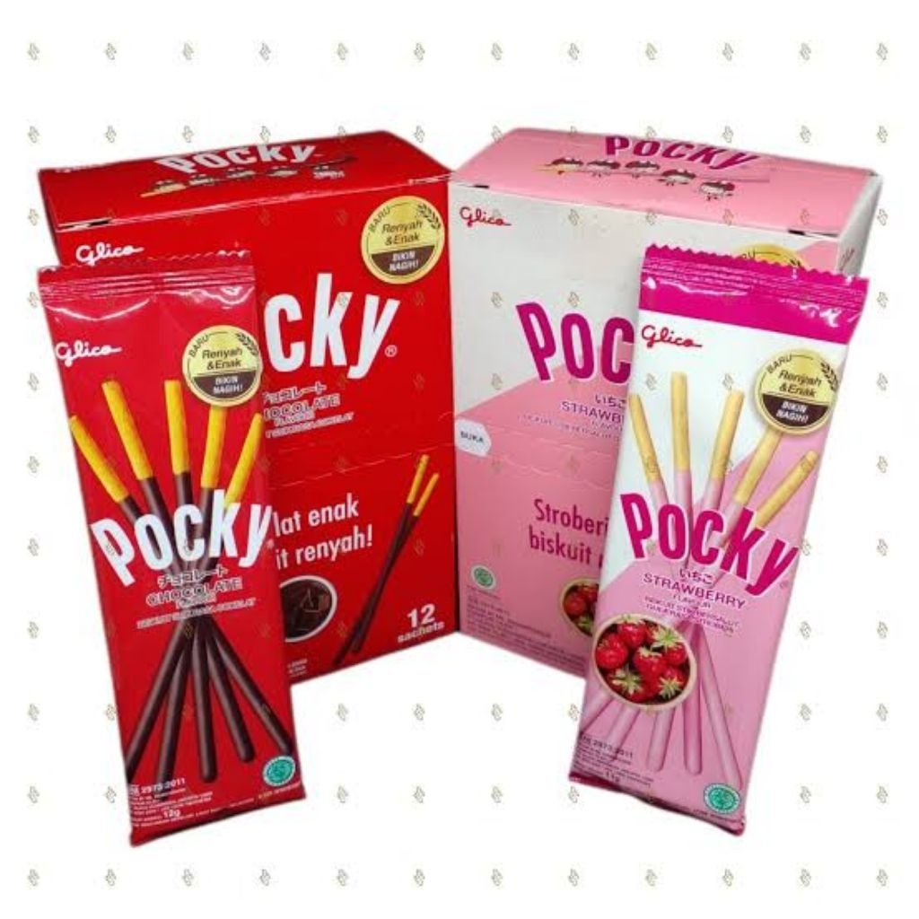 

Pocky Biskuit Stik Rasa Coklat / Strawberry isi 12 psc