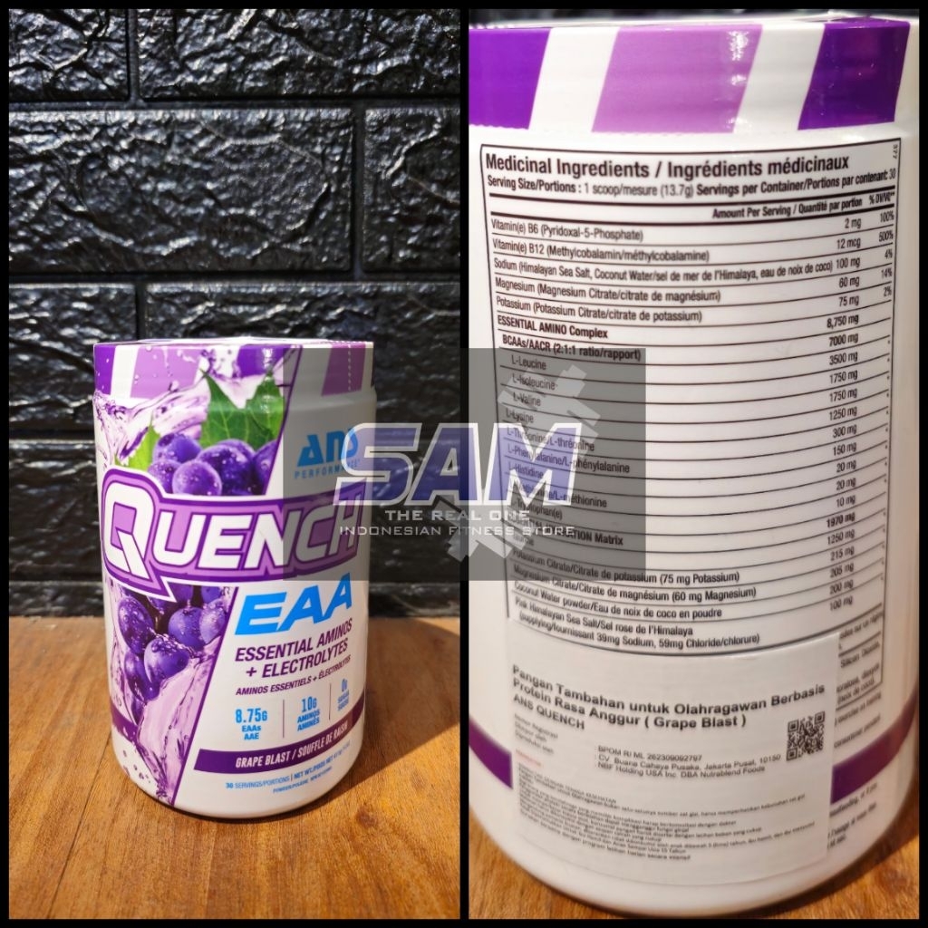 Suplemen Fitness ANS Quench EAA 30 serving BCAA Powder